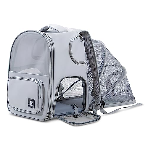 ALLSOPETS Erweiterbarer Hunderucksack Faltbarer Katzen-Tragetasche Rucksack mit Anti-Öffnungs-Reißverschluss, Netzfenster, innerer Sicherheitsleine und Haustiermatten (Grau) ALLSOPETS Erweiterbarer Hunderucksack Faltbarer Katzen-Tragetasche Rucksack mit Anti-Öffnungs-Reißverschluss, Netzfenster, innerer Sicherheitsleine und Haustiermatten (Grau) von ALLSOPETS