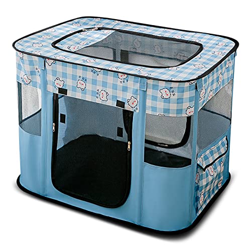 ALLSOPETS Faltbar Kreißsaal für Katzen Atmungsaktiv Komfortabel Katze Zelt Katzennest Passend für Katze Kätzchen Hase Kleine Tiere Kleines Haustier Blau von ALLSOPETS