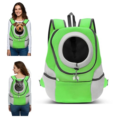 ALLSOPETS Rucksack für Hunde Tragbare Motorrad Haustierträger Rucksäcke für Kleine Hunde Katzen Verstellbare Haustiertaschen Hundetrage Rucksack für Fahrrad Wandern Camping (Moosgrün, XL) von ALLSOPETS