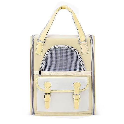 ALLSOPETS Haustier Rucksack mit Netzfenster Tragbare und Faltbare Hunderucksack für Katzen und Hunde Welpen Bequem Atmungsaktiv Katzenrucksack Perfekt für Reisen Wandern Spazierengehen Gelb ALLSOPETS Haustier Rucksack mit Netzfenster Tragbare und Faltbare Hunderucksack für Katzen und Hunde Welpen Bequem Atmungsaktiv Katzenrucksack Perfekt für Reisen Wandern Spazierengehen Gelb von ALLSOPETS