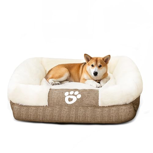 ALLSOPETS Hundebett für Große Hunde Plüsch-Haustierbett mit Erhöhten Seiten rutschfeste Unterseite Warmes und Gemütliches Bett für den Winter Ideal für Kleine bis Große Hunde Katzen (Khaki, XXL) ALLSOPETS Hundebett für Große Hunde Plüsch-Haustierbett mit Erhöhten Seiten rutschfeste Unterseite Warmes und Gemütliches Bett für den Winter Ideal für Kleine bis Große Hunde Katzen (Khaki, XXL) von ALLSOPETS