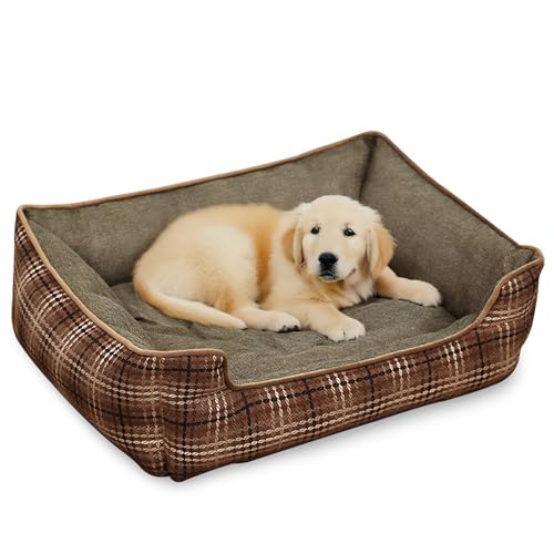 ALLSOPETS Hundebett für Große Hunde Plüsch-Haustierbett mit Erhöhten Seiten rutschfeste Unterseite Warmes und Gemütliches Katzenbett für den Winter Ideal für Kleine bis Große Hunde (Braun A, XXL) ALLSOPETS Hundebett für Große Hunde Plüsch-Haustierbett mit Erhöhten Seiten rutschfeste Unterseite Warmes und Gemütliches Katzenbett für den Winter Ideal für Kleine bis Große Hunde (Braun A, XXL) von ALLSOPETS