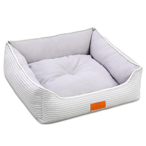 ALLSOPETS Hundebetten für Mittlere Hunde, Bequemes Hundesofa mit Umkehrbarem Abnehmbarem Kissen, Waschbares Haustierbett für Katzen Welpen Hunde, mit Rutschfester Boden, Grau ALLSOPETS Hundebetten für Mittlere Hunde, Bequemes Hundesofa mit Umkehrbarem Abnehmbarem Kissen, Waschbares Haustierbett für Katzen Welpen Hunde, mit Rutschfester Boden, Grau von ALLSOPETS