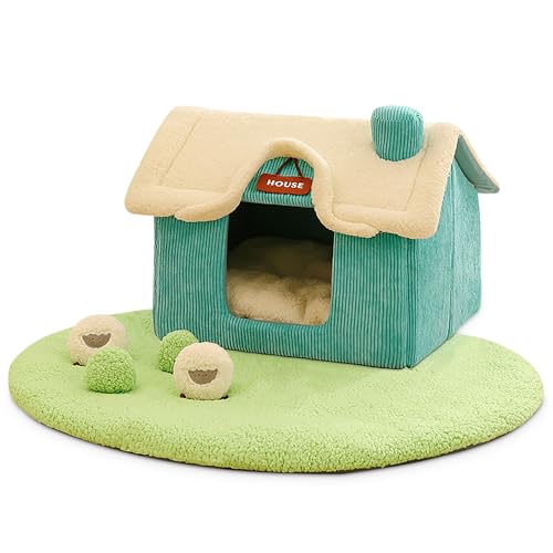 ALLSOPETS Hundehütte Hochwertiges Katzenhaus Abnehmbares Waschbares Welpenhaus Gemütliches Katzeniglu aus Plüsch Faltbares Geschlossenes Haus Geeignet für Hunde Katzen Kleintiere (Blaues Set) ALLSOPETS Hundehütte Hochwertiges Katzenhaus Abnehmbares Waschbares Welpenhaus Gemütliches Katzeniglu aus Plüsch Faltbares Geschlossenes Haus Geeignet für Hunde Katzen Kleintiere (Blaues Set) von ALLSOPETS