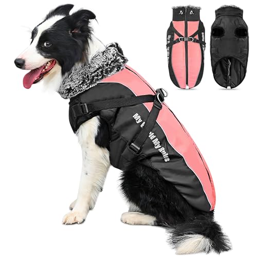 ALLSOPETS Warmer Hundemantel Wasserdichter Hundejacke für Hunde mit Reflektierenden Streifen Stilvolle Winterweste für Kaltes Wetter Bequemer Schneemantel (Grapefruitrot, 2XL) ALLSOPETS Warmer Hundemantel Wasserdichter Hundejacke für Hunde mit Reflektierenden Streifen Stilvolle Winterweste für Kaltes Wetter Bequemer Schneemantel (Grapefruitrot, 2XL) von ALLSOPETS