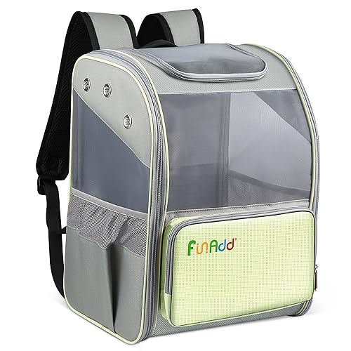 ALLSOPETS Hunderucksack, Faltbarer Haustierrucksack für Katzen und kleine Hunde, Tragbar Transporttasche für Haustiere mit Abnehmbarer Matte, Perfekt für Reisen Wandern Camping, Gelb von ALLSOPETS