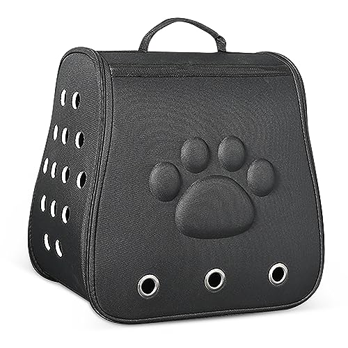 ALLSOPETS Hunderucksack, Faltbarer Haustierrucksack für Katzen und kleine Hunde, Tragbar Transporttasche für Haustiere mit Verstellbarem Schultergurt, Perfekt für Reisen, Schwarz ALLSOPETS Hunderucksack, Faltbarer Haustierrucksack für Katzen und kleine Hunde, Tragbar Transporttasche für Haustiere mit Verstellbarem Schultergurt, Perfekt für Reisen, Schwarz von ALLSOPETS