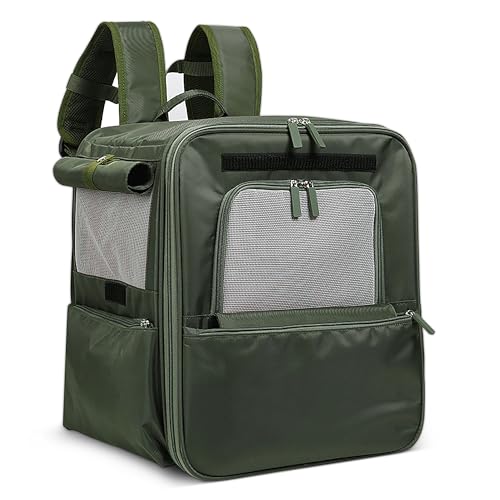 ALLSOPETS Hunderucksack Faltbarer Haustiertragerucksack für Kleine Hunde und Katzen mit Sicherheitsreißverschluss Wasserdichter Langlebiger Katzenrucksack für Reisen Wandern Camping Grün ALLSOPETS Hunderucksack Faltbarer Haustiertragerucksack für Kleine Hunde und Katzen mit Sicherheitsreißverschluss Wasserdichter Langlebiger Katzenrucksack für Reisen Wandern Camping Grün von ALLSOPETS