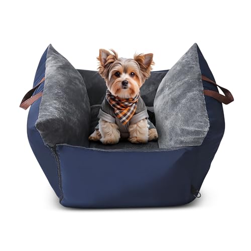 ALLSOPETS Hundesitz Komfortabler Hundebooster Autositz für kleine Hunde mit Sicherheitsleine Tragbares Haustierbett rutschfeste Hundetransportbox für die meisten Autos geeignet Blau ALLSOPETS Hundesitz Komfortabler Hundebooster Autositz für kleine Hunde mit Sicherheitsleine Tragbares Haustierbett rutschfeste Hundetransportbox für die meisten Autos geeignet Blau von ALLSOPETS