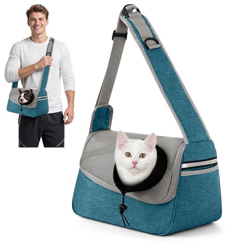 ALLSOPETS Hundetasche Tragetuch Hund Schultertasche Katzentragetasche Haustiere Tasche für Katzen und Hunde Geeignet für Haustiere innerhalb von 5 kg (Himmelblau) von ALLSOPETS