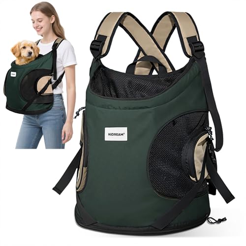 ALLSOPETS Hundetragerucksack, Tragbarer Haustiertragerucksack für Katzen Hunde Welpen, Integrierter Sicherheitsgurt, Ergonomisches Design, Atmungsaktiver Hunderucksack für Motorrad (Türkis) von ALLSOPETS