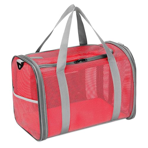 ALLSOPETS Hundetragetasche Katzentasche Faltbare Haustiertasche für Katzen und kleine Hunde Fluggesellschaft zugelassene kleine Hundetasche Weiche Katzentasche Atmungsaktive Reisetasche Rot ALLSOPETS Hundetragetasche Katzentasche Faltbare Haustiertasche für Katzen und kleine Hunde Fluggesellschaft zugelassene kleine Hundetasche Weiche Katzentasche Atmungsaktive Reisetasche Rot von ALLSOPETS