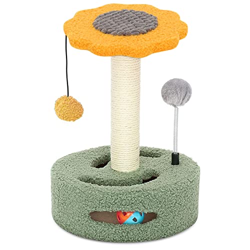 ALLSOPETS Katzenbaum Kratzbaum Kratzbäume Kletterbaum mit Sisal Drehbarer Oberer Stangentunnel Baumelnder Ball für Kleine Katzen Gelb ALLSOPETS Katzenbaum Kratzbaum Kratzbäume Kletterbaum mit Sisal Drehbarer Oberer Stangentunnel Baumelnder Ball für Kleine Katzen Gelb von ALLSOPETS
