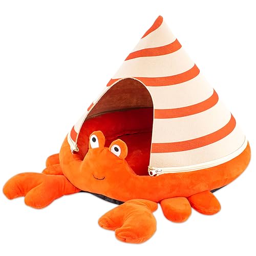 ALLSOPETS Katzenbett, weiches Plüsch-Katzenhöhlenbett für Kätzchen und kleine Haustiere, Katzenbett für Hauskatzen, Austierbett mit Rutschfester und Wasserabweisender Unterseite, Orange ALLSOPETS Katzenbett, weiches Plüsch-Katzenhöhlenbett für Kätzchen und kleine Haustiere, Katzenbett für Hauskatzen, Austierbett mit Rutschfester und Wasserabweisender Unterseite, Orange von ALLSOPETS