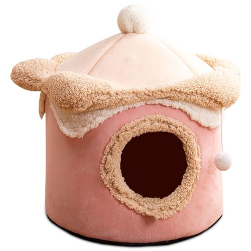 ALLSOPETS Katzenbett Indoor, Niedliche Katzenhöhle mit Abnehmbarem Kissen, Igloo Hundehaus Katzenkorb für Verbesserten Schlaf, Winterwarmes Haustierbett für Katzen Welpen Kleine Hunde, Rosa ALLSOPETS Katzenbett Indoor, Niedliche Katzenhöhle mit Abnehmbarem Kissen, Igloo Hundehaus Katzenkorb für Verbesserten Schlaf, Winterwarmes Haustierbett für Katzen Welpen Kleine Hunde, Rosa von ALLSOPETS