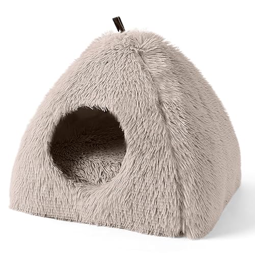 ALLSOPETS Katzenbett Plüsch-Katzenhöhle Bett für Hauskatzen Waschbar Süße Warme Katzenhöhle Gemütliches Katzenbett aus Plüsch mit Kapuze und weichem Kissen Haustierhöhle Braun ALLSOPETS Katzenbett Plüsch-Katzenhöhle Bett für Hauskatzen Waschbar Süße Warme Katzenhöhle Gemütliches Katzenbett aus Plüsch mit Kapuze und weichem Kissen Haustierhöhle Braun von ALLSOPETS