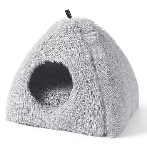 ALLSOPETS Katzenbett Plüsch-Katzenhöhle Bett für Hauskatzen Waschbar Süße Warme Katzenhöhle Gemütliches Katzenbett aus Plüsch mit Kapuze und weichem Kissen Haustierhöhle Grau ALLSOPETS Katzenbett Plüsch-Katzenhöhle Bett für Hauskatzen Waschbar Süße Warme Katzenhöhle Gemütliches Katzenbett aus Plüsch mit Kapuze und weichem Kissen Haustierhöhle Grau von ALLSOPETS