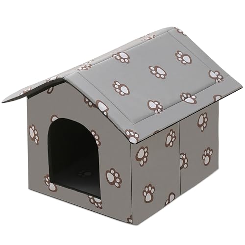 ALLSOPETS Katzenhaus Wasserdicht, Zusammenklappbarer Warmer Unterschlupf für Katzen im Freien/Innenraum mit Abnehmbarer Weicher Matte, Wetterfestes Haustierhaus für kleine Hundekatzen, Grau ALLSOPETS Katzenhaus Wasserdicht, Zusammenklappbarer Warmer Unterschlupf für Katzen im Freien/Innenraum mit Abnehmbarer Weicher Matte, Wetterfestes Haustierhaus für kleine Hundekatzen, Grau von ALLSOPETS
