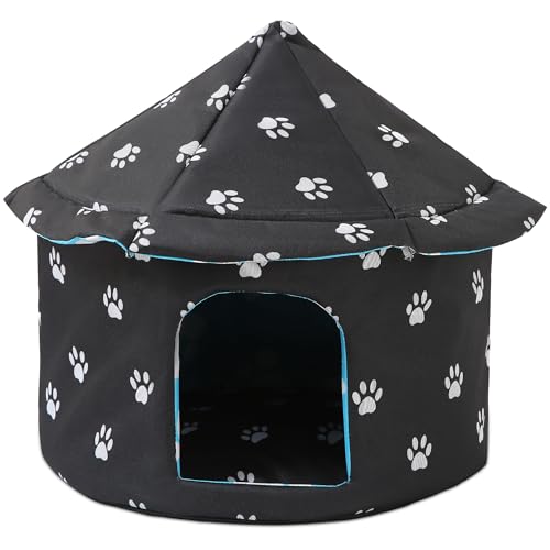 ALLSOPETS Katzenhaus Wasserdicht, Zusammenklappbarer Warmer Unterschlupf für Katzen im Freien/Innenraum mit Abnehmbarer Weicher Matte, Wetterfestes Haustierhaus für kleine Hundekatzen, Schwarz A ALLSOPETS Katzenhaus Wasserdicht, Zusammenklappbarer Warmer Unterschlupf für Katzen im Freien/Innenraum mit Abnehmbarer Weicher Matte, Wetterfestes Haustierhaus für kleine Hundekatzen, Schwarz A von ALLSOPETS