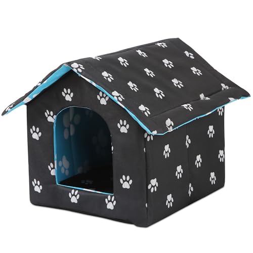 ALLSOPETS Katzenhaus Wasserdicht, Zusammenklappbarer Warmer Unterschlupf für Katzen im Freien/Innenraum mit Abnehmbarer Weicher Matte, Wetterfestes Haustierhaus für kleine Hundekatzen, Schwarz ALLSOPETS Katzenhaus Wasserdicht, Zusammenklappbarer Warmer Unterschlupf für Katzen im Freien/Innenraum mit Abnehmbarer Weicher Matte, Wetterfestes Haustierhaus für kleine Hundekatzen, Schwarz von ALLSOPETS