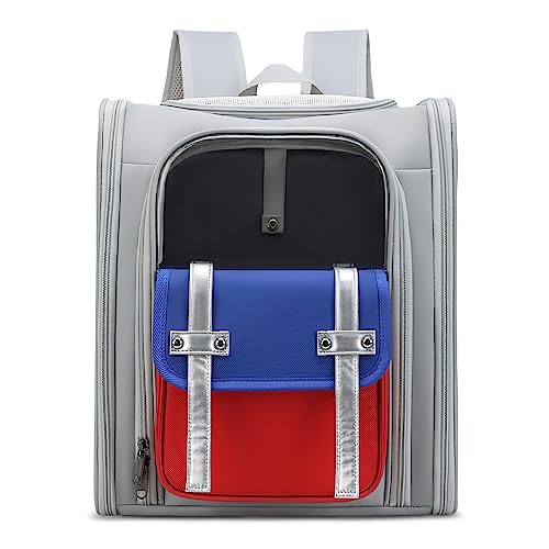 ALLSOPETS Katzenrucksack Großer Faltbar Atmungsaktives Haustierrucksack für Hunde und Katzen mit Tasche Vorne Modischer Hunderucksack ideal für Wanderungen Spaziergänge Reisen Grau ALLSOPETS Katzenrucksack Großer Faltbar Atmungsaktives Haustierrucksack für Hunde und Katzen mit Tasche Vorne Modischer Hunderucksack ideal für Wanderungen Spaziergänge Reisen Grau von ALLSOPETS