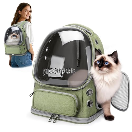 ALLSOPETS Katzenrucksack Träger Innovativer Reisender Bubble Rucksack Tragbar Haustierträger für Katzen und Hunde bis zu 7.5KG mit Innerem Sicherheitsgurt Ideal für Reisen (Grün) ALLSOPETS Katzenrucksack Träger Innovativer Reisender Bubble Rucksack Tragbar Haustierträger für Katzen und Hunde bis zu 7.5KG mit Innerem Sicherheitsgurt Ideal für Reisen (Grün) von ALLSOPETS