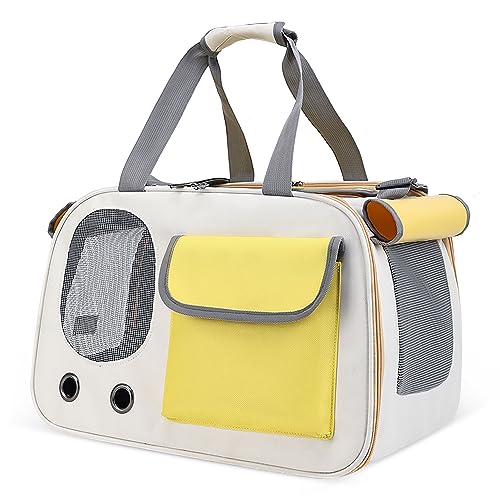 ALLSOPETS Transportbox Katze Hund, Faltbare Haustier Tragetasche, Weiche Seiten Katzentransporter, Faltbare Katzen Transporttasche für Hunde, mit Schultergurt und Abnehmbarer Matte Gelb ALLSOPETS Transportbox Katze Hund, Faltbare Haustier Tragetasche, Weiche Seiten Katzentransporter, Faltbare Katzen Transporttasche für Hunde, mit Schultergurt und Abnehmbarer Matte Gelb von ALLSOPETS