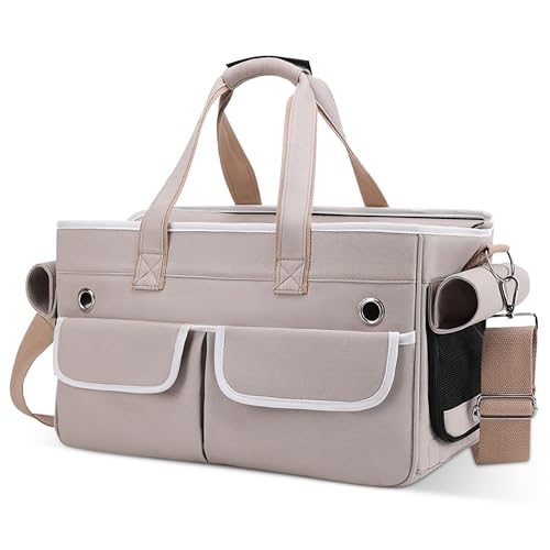 ALLSOPETS Transportbox Katze Hund, Faltbare Tragbare Tragetasche für Katzen kleine Hunde, Weiche Seitentaschen für Haustiere, Atmungsaktiver Transport Ideal für Reisen Camping Wandern, Khaki ALLSOPETS Transportbox Katze Hund, Faltbare Tragbare Tragetasche für Katzen kleine Hunde, Weiche Seitentaschen für Haustiere, Atmungsaktiver Transport Ideal für Reisen Camping Wandern, Khaki von ALLSOPETS