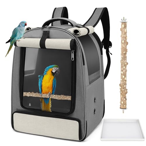 ALLSOPETS Vogelrucksack Leicht und Atmungsaktiv Tragbarer Papageiträger für Kleine Tiere mit Ständer Verstellbarer Höhe und Sichtfenster für Reisen und Outdoor-Abenteuer Beige ALLSOPETS Vogelrucksack Leicht und Atmungsaktiv Tragbarer Papageiträger für Kleine Tiere mit Ständer Verstellbarer Höhe und Sichtfenster für Reisen und Outdoor-Abenteuer Beige von ALLSOPETS