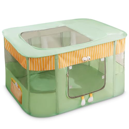 ALLSOPETS Welpenauslauf Hundebox Katzenlaufstall Tragbarer Faltbarer Kreißsaal für Katzen Hunde Atmungsaktiv Komfortabel Katze Zelt Nest Passend für Kleines Haustier (Grün,XXL) von ALLSOPETS