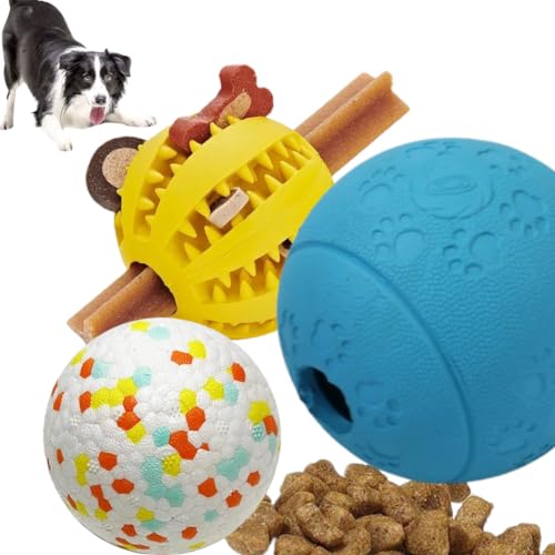 Hundeball-Spielzeug-Set 3 für kleine bis mittelgroße Hunde unter 22,7 kg, Welpen-Gummi-Beißball, Hundespielzeug für aggressives Kauen, gegen Langeweile und Gehirnstimulierendes Spiel, um sie zu von ALLTHINGVB