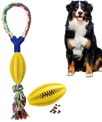 Kauspielzeug für Hunde, Gummiball, langlebig, zum Apportieren für interaktive Leckerlis mit robuster, verdrehter Dosierung, Bereicherung für Langeweile und Gehirnstimulierendes Spiel, konvexes Design, von ALLTHINGVB