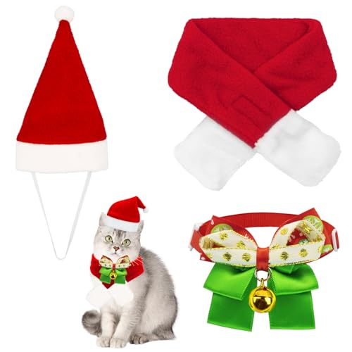Y7SDCWTZ Weihnachts-Outfit für Hunde, roter Weihnachtsmannmütze, Schal und verstellbarer Kragen, Fliege, Haustier-Weihnachtskostüme, Kleidung für Katzen, Kätzchen, Welpen, Geschenk, Weihnachtsfeier, Y7SDCWTZ Weihnachts-Outfit für Hunde, roter Weihnachtsmannmütze, Schal und verstellbarer Kragen, Fliege, Haustier-Weihnachtskostüme, Kleidung für Katzen, Kätzchen, Welpen, Geschenk, Weihnachtsfeier, von ALLY-MAGIC
