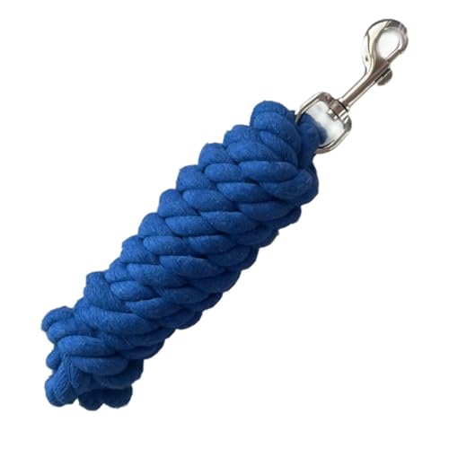 ALLZSMOOTHLY Baumwollleine für Pferd oder Haustier, mit robuster Schnalle, verbunden mit Halfter oder Geschirr, robuster Bolzenverschluss, handgefertigt – weich, 100 % Baumwolle, 2,4 m lang von ALLZSMOOTHLY