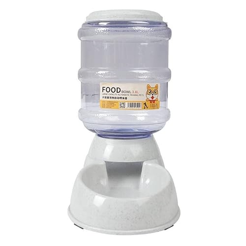 ALLZZY 3.8L Hundeautomaten Kunststoff-Wasserflasche Katzennapf Füttern und Trinken Hundewasserspender Haustier-Futternapf Heimtierbedarf (Color : Gray Food Bowl) von ALLZZY