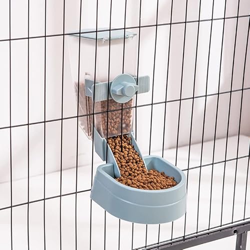 ALLZZY Automatischer Futternapf for Haustiere, Käfig, for Aufhängen, Wasserflasche, Futterbehälter, Spenderschüssel for Welpen, Katzen, Kaninchen, Haustier-Fütterungsprodukt (Color : Food Blue) von ALLZZY