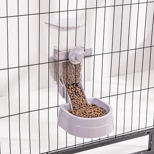 ALLZZY Automatischer Futternapf for Haustiere, Käfig, for Aufhängen, Wasserflasche, Futterbehälter, Spenderschüssel for Welpen, Katzen, Kaninchen, Haustier-Fütterungsprodukt (Color : Food Grey) von ALLZZY