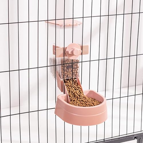 ALLZZY Automatischer Futternapf for Haustiere, Käfig, for Aufhängen, Wasserflasche, Futterbehälter, Spenderschüssel for Welpen, Katzen, Kaninchen, Haustier-Fütterungsprodukt (Color : Food pink) von ALLZZY