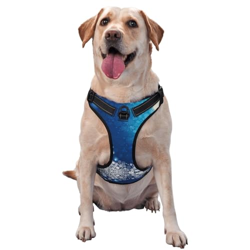 Blaue Weihnachts-Schneeflocken-Haustier-Traktionsweste, Brustgurt, Geschirr, Outdoor, Spaziergänge mit dem Hund Blaue Weihnachts-Schneeflocken-Haustier-Traktionsweste, Brustgurt, Geschirr, Outdoor, Spaziergänge mit dem Hund von ALLiYa
