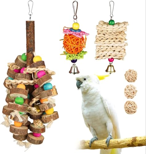 6er-Pack Vogelspielzeug Papageien Schaukel Kauen Hängespielzeug Vogel Papagei Blöcke Knoten Reißspielzeug Vogelkäfig Beißspielzeug für afrikanische Grauaras Training Spielzeug Supplies 6er-Pack Vogelspielzeug Papageien Schaukel Kauen Hängespielzeug Vogel Papagei Blöcke Knoten Reißspielzeug Vogelkäfig Beißspielzeug für afrikanische Grauaras Training Spielzeug Supplies von ALOEU