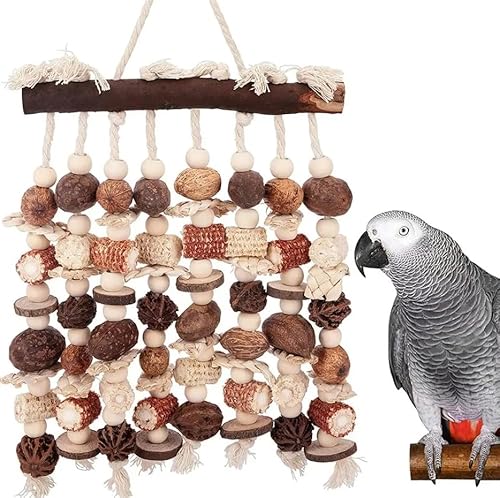 ALOEU Großes Papageien-Vogelspielzeug, Natur, langlebig, zum Aufhängen, Kauen, natürliche Holzblöcke, Vogelspielzeug für afrikanische Grau, Finken, Wellensittiche, Nymphensittiche und große, ALOEU Großes Papageien-Vogelspielzeug, Natur, langlebig, zum Aufhängen, Kauen, natürliche Holzblöcke, Vogelspielzeug für afrikanische Grau, Finken, Wellensittiche, Nymphensittiche und große, von ALOEU