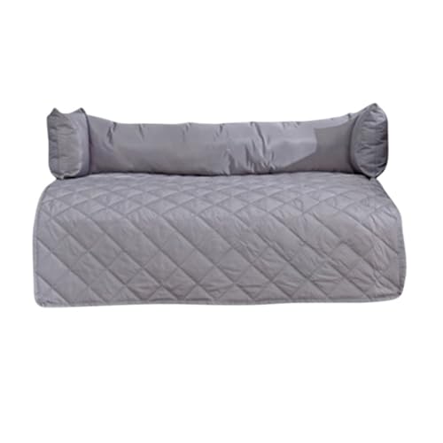 ALOEU Hundesofa, Couchbezug, Bett, Haustierdecke, Matte for große Hunde, Kissen mit Nackenkissen, beruhigendes Katzennest (Color : Grey, Size : 75X75X15cm) von ALOEU