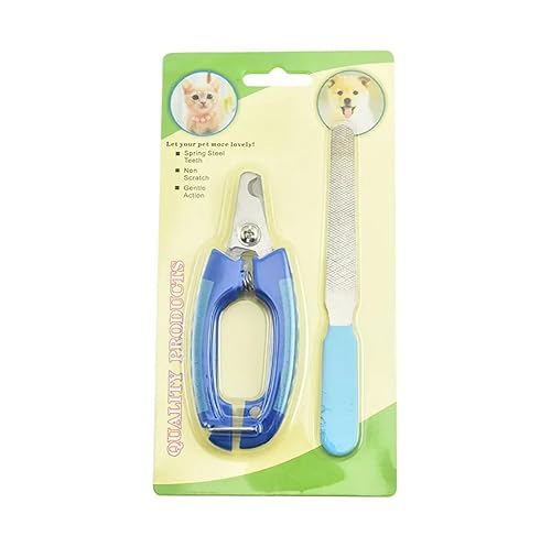 ALOEU Katzennagelschere für Haustiere, Hunde, Krallenschere, professioneller Haustier-Nagelknipser für Katzen, kleine Hunderassen, Kaninchen und kleine Tiere, Pflegeprodukte für Haustiere (blau) von ALOEU