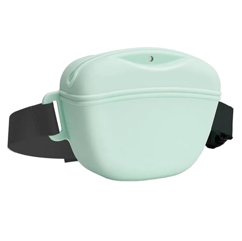 ALOEU Tragbare Silikon-Hüfttasche für Hundetraining, Outdoor, Leckerli-Tasche für Welpen, Snacks, Belohnung, Aufbewahrung von Haustierbedarf mit Gürtel (Cyan) von ALOEU
