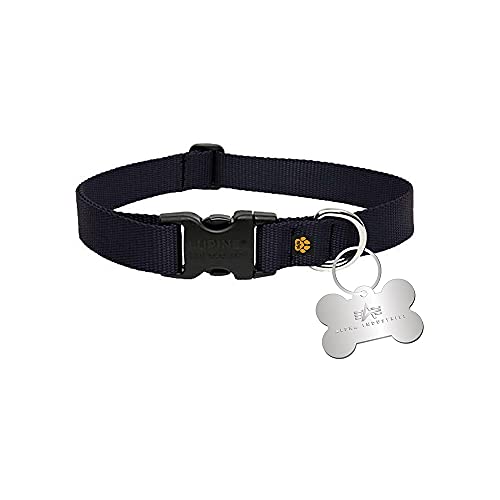 Alpha Industries Basic Dog-Tag Collar stylisches Hunde-Halsband Black, XS von ALPHA INDUSTRIES