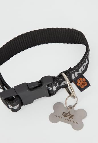 Alpha Industries Dog-Tag Collar stylisches Hunde-Halsband Black/Grey von ALPHA INDUSTRIES
