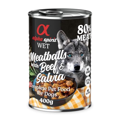 ALPHA SPIRIT Dog Meatballs Rind mit Salbei | 12x 400g von ALPHA SPIRIT