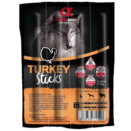 ALPHA SPIRIT Dog Stick Truthahn 4er Pack (Menge: 16 je Bestelleinheit) von ALPHA SPIRIT