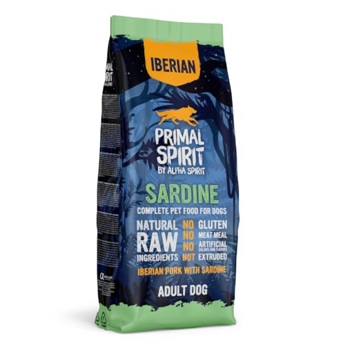 Primal Spirit 'Iberian Sardine' Komplett-Trockenfutter für Hunde | Multi-Protein | Hohe Nährwerte | Für alle Hunderassen geeignet (12kg (1er Pack) von ALPHA SPIRIT