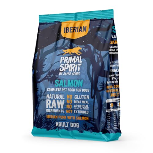 Primal Spirit Iberischer Lachs Komplett-Trockenfutter für Hunde | Multi-Protein | Hohe Nährwerte | Für alle Hunderassen geeignet | 1kg (1er Pack) von ALPHA SPIRIT